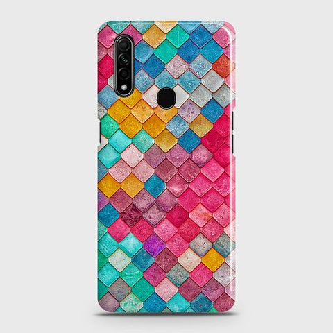 Oppo A8 Cover - Chic Colorful Mermaid Printed Hard Case with Life Time Colors Guarantee