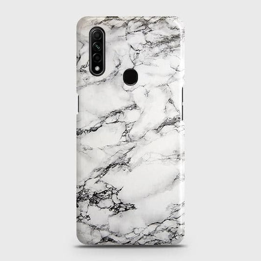 Oppo A8 Cover - Matte Finish - Trendy Mysterious White Marble Printed Hard Case with Life Time Colors Guarantee