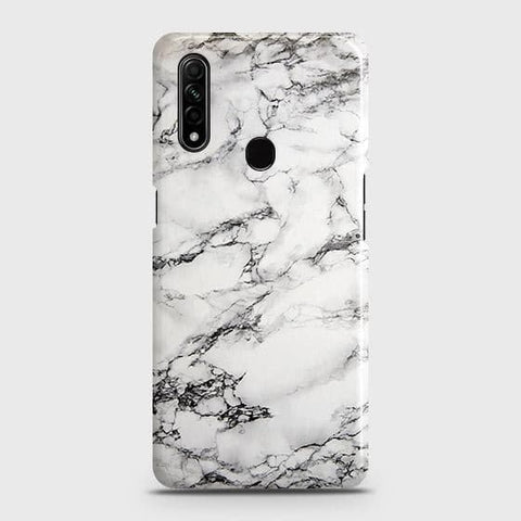 Oppo A8 Cover - Matte Finish - Trendy Mysterious White Marble Printed Hard Case with Life Time Colors Guarantee