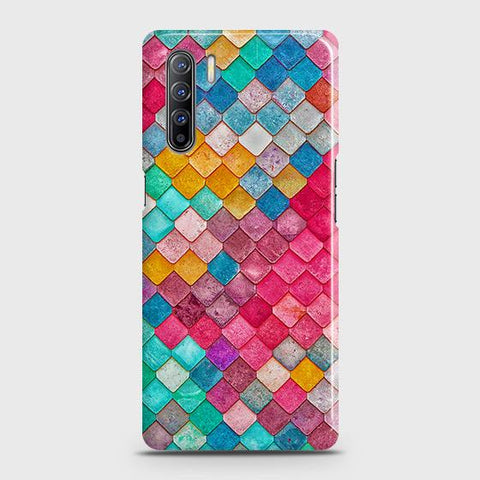 Oppo A91 Cover - Chic Colorful Mermaid Printed Hard Case with Life Time Colors Guarantee