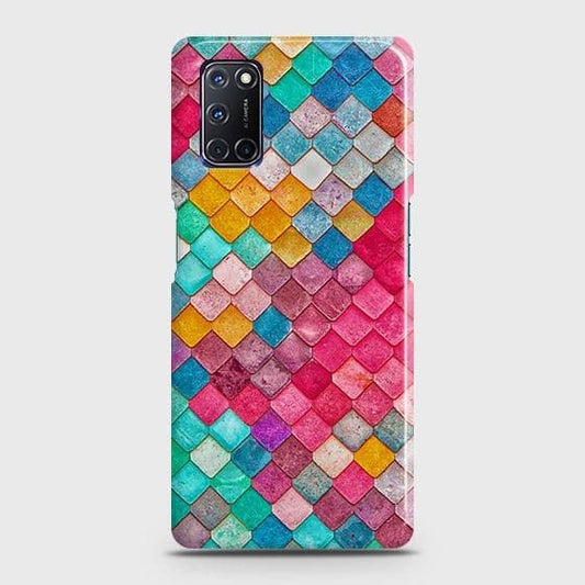 Oppo A92 Cover - Chic Colorful Mermaid Printed Hard Case with Life Time Colors Guarantee