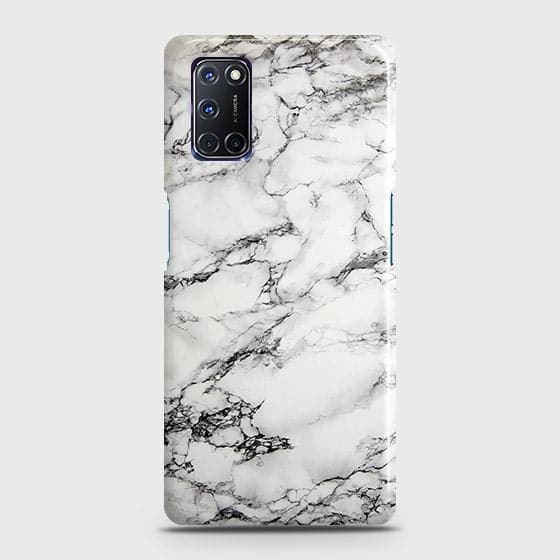 Oppo A92 Cover - Matte Finish - Trendy Mysterious White Marble Printed Hard Case with Life Time Colors Guarantee