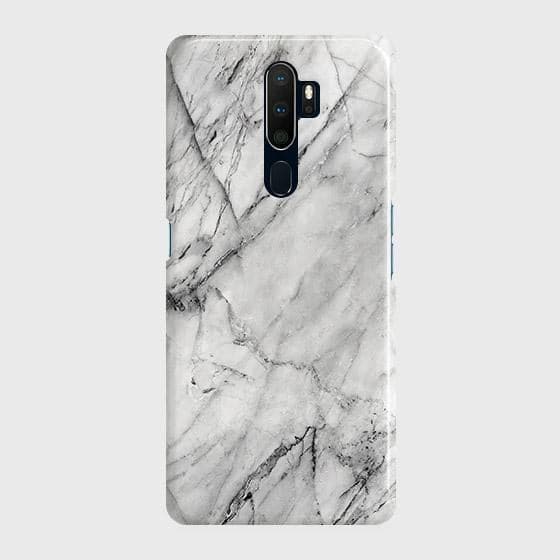 Oppo A9 2020 Cover - Matte Finish - Trendy White Floor Marble Printed Hard Case with Life Time Colors Guarantee - D2
