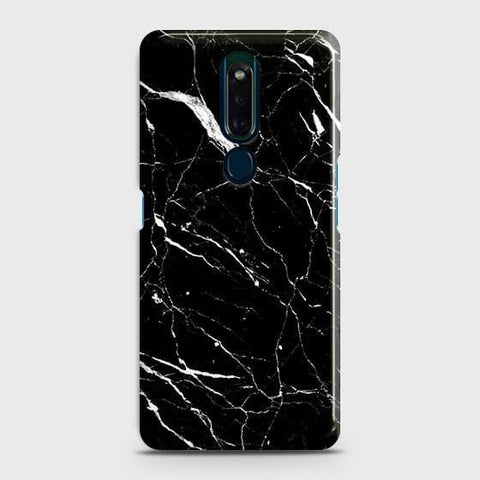 Oppo F11 Pro Cover - Trendy Black Marble Printed Hard Case with Life Time Colors Guarantee