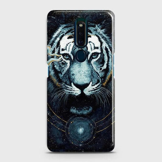 Oppo F11 Pro Cover - Vintage Galaxy Tiger Printed Hard Case with Life Time Colors Guarantee