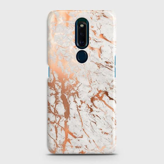 Oppo F11 Pro Cover - In Chic Rose Gold Chrome Style Printed Hard Case with Life Time Colors Guarantee