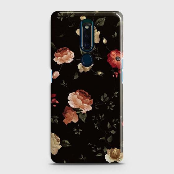 Oppo F11 Pro Cover - Matte Finish - Dark Rose Vintage Flowers Printed Hard Case with Life Time Colors Guarantee B (33) 1