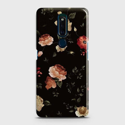 Oppo F11 Pro Cover - Matte Finish - Dark Rose Vintage Flowers Printed Hard Case with Life Time Colors Guarantee B (33) 1
