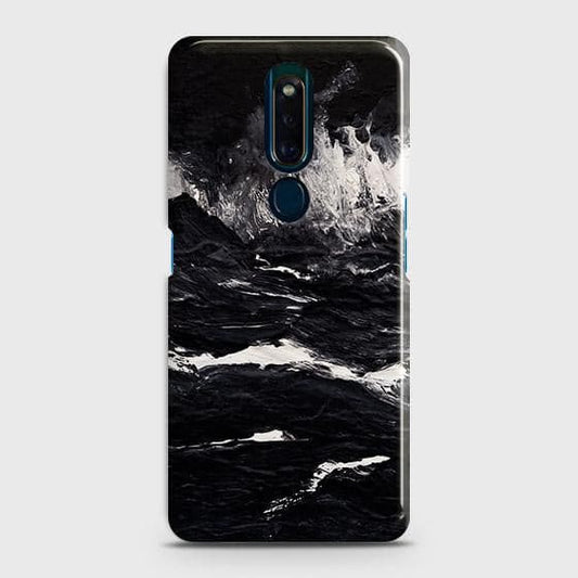 Oppo F11 Pro Cover - Black Ocean Marble Trendy Printed Hard Case with Life Time Colors Guarantee