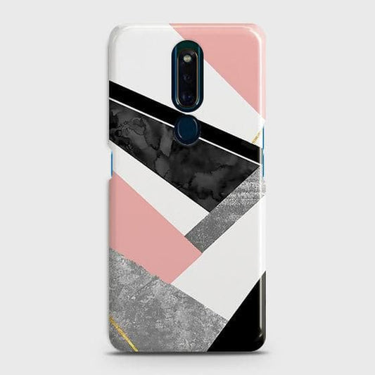 Oppo F11 Pro Cover - Matte Finish - Geometric Luxe Marble Trendy Printed Hard Case with Life Time Colors Guarantee