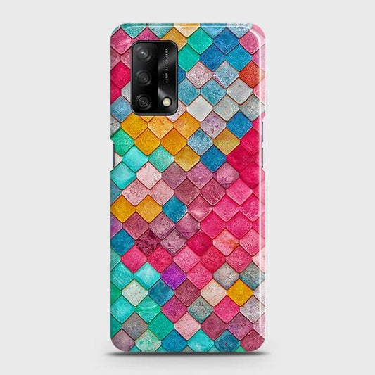 Oppo A95 4G Cover - Chic Colorful Mermaid Printed Hard Case with Life Time Colors Guarantee