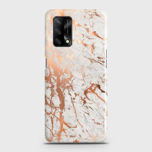 Oppo A95 4G Cover - In Chic Rose Gold Chrome Style Printed Hard Case with Life Time Colors Guarantee B78