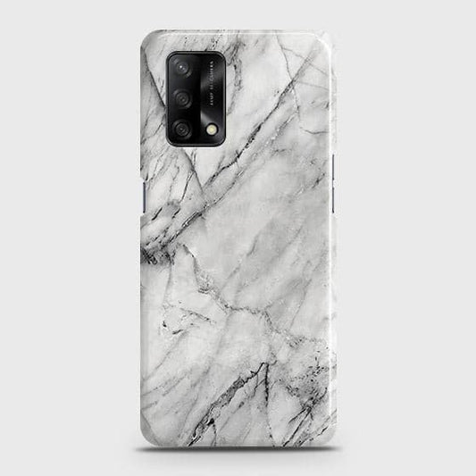 Oppo F19 Cover - Matte Finish - Trendy White Marble Printed Hard Case with Life Time Colors Guarantee