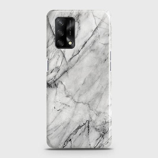 Oppo A95 4G Cover - Matte Finish - Trendy White Marble Printed Hard Case with Life Time Colors Guarantee