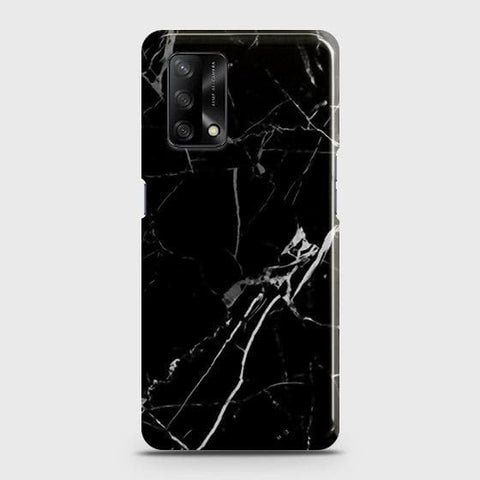 Oppo A95 4G Cover - Black Modern Classic Marble Printed Hard Case with Life Time Colors Guarantee