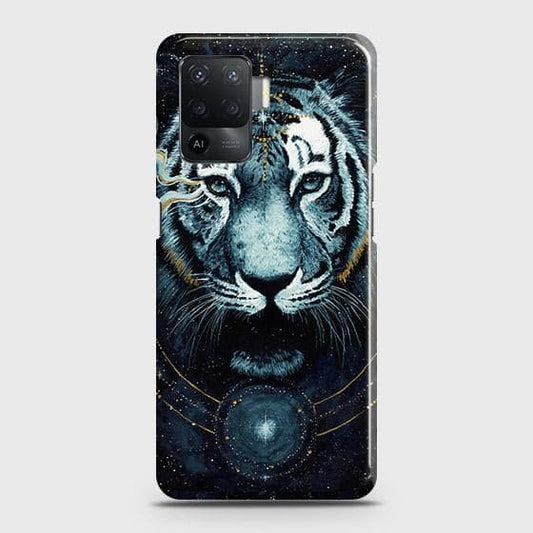 Oppo F19 Pro Cover - Vintage Galaxy Tiger Printed Hard Case with Life Time Colors Guarantee