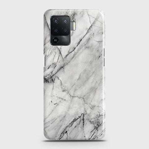 Oppo F19 Pro Cover - Matte Finish - Trendy White Marble Printed Hard Case with Life Time Colors Guarantee