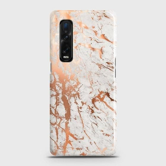 Oppo Find X2 Pro Cover - In Chic Rose Gold Chrome Style Printed Hard Case with Life Time Colors Guarantee