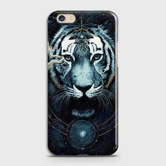 Oppo R9s Plus Cover - Vintage Galaxy Tiger Printed Hard Case with Life Time Colors Guarantee