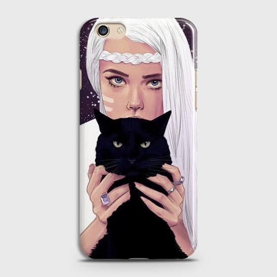 Oppo R9s Plus Cover - Trendy Wild Black Cat Printed Hard Case with Life Time Colors Guarantee