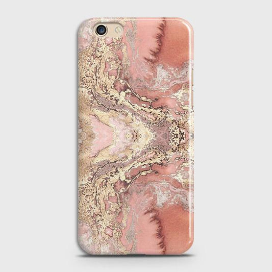 Oppo R9s Plus Cover - Trendy Chic Rose Gold Marble Printed Hard Case with Life Time Colors Guarantee