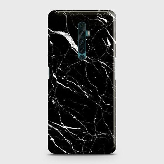 Oppo Reno 2Z Cover - Trendy Black Marble Printed Hard Case with Life Time Colors Guarantee