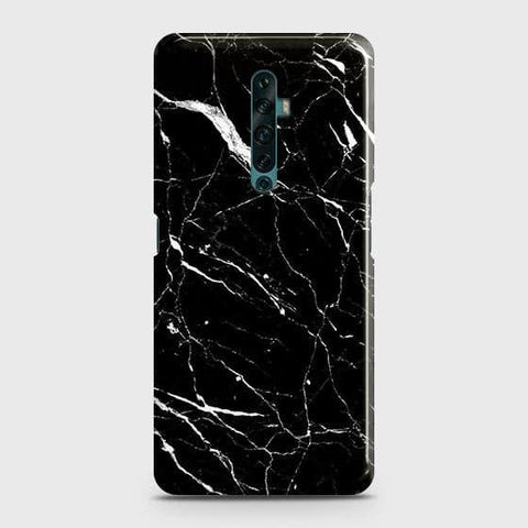 Oppo Reno 2Z Cover - Trendy Black Marble Printed Hard Case with Life Time Colors Guarantee