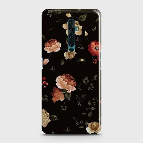 Oppo Reno 2F Cover - Matte Finish - Dark Rose Vintage Flowers Printed Hard Case with Life Time Colors Guarantee b56