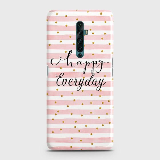 Oppo Reno 2F Cover - Trendy Happy Everyday Printed Hard Case with Life Time Colors Guarant