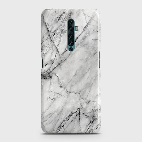 Oppo Reno 2F Cover - Matte Finish - Trendy White Floor Marble Printed Hard Case with Life Time Colors Guarantee