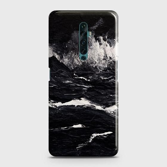 Oppo Reno 2F Cover - Black Ocean Marble Trendy Printed Hard Case with Life Time Colors Guarantee