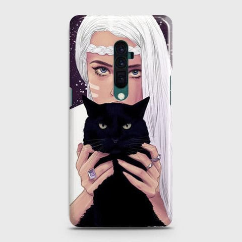 Oppo Reno 10x zoom Cover - Trendy Wild Black Cat Printed Hard Case with Life Time Colors Guarantee