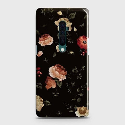 Oppo Reno 10x zoom Cover - Matte Finish - Dark Rose Vintage Flowers Printed Hard Case with Life Time Colors Guarantee