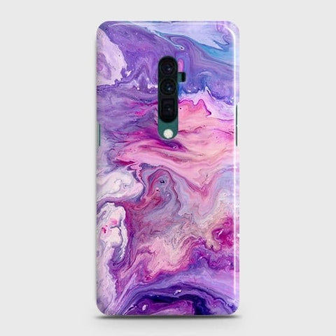 Oppo Reno 10x zoom Cover - Chic Blue Liquid Marble Printed Hard Case with Life Time Colors Guarantee