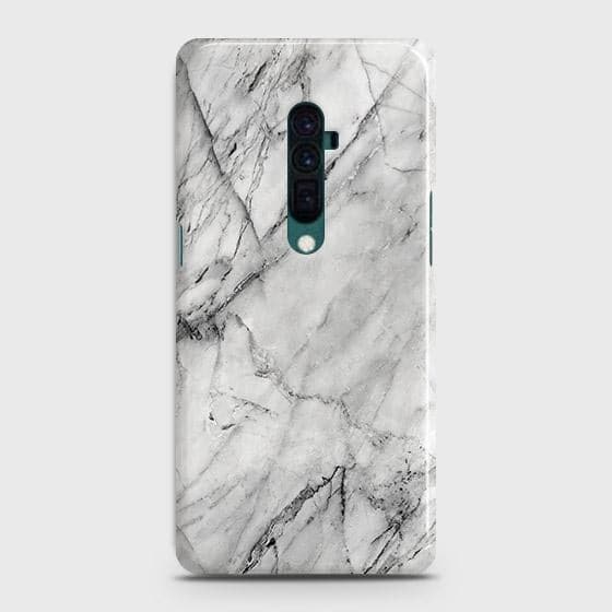 Oppo Reno 10x zoom Cover - Matte Finish - Trendy White Floor Marble Printed Hard Case with Life Time Colors Guarantee - D2