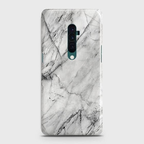Oppo Reno 10x zoom Cover - Matte Finish - Trendy White Floor Marble Printed Hard Case with Life Time Colors Guarantee - D2