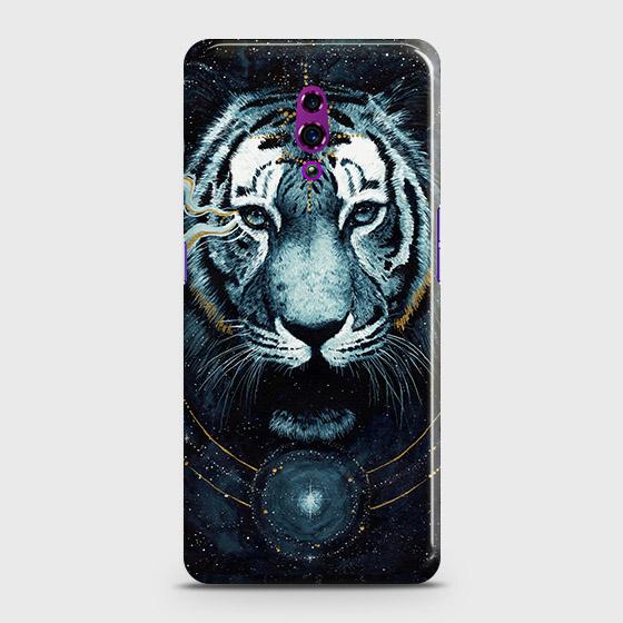 Oppo Reno Cover - Vintage Galaxy Tiger Printed Hard Case with Life Time Colors Guarantee