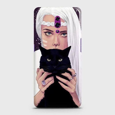 Oppo Reno Cover - Trendy Wild Black Cat Printed Hard Case with Life Time Colors Guarantee