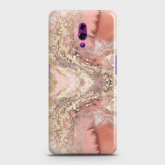 Oppo Reno Cover - Trendy Chic Rose Gold Marble Printed Hard Case with Life Time Colors Guarantee