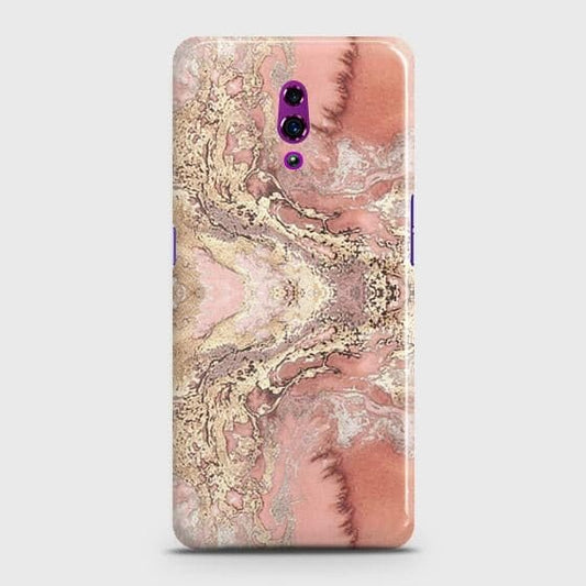 Oppo Reno Cover - Trendy Chic Rose Gold Marble Printed Hard Case with Life Time Colors Guarantee