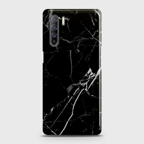 Oppo Reno 3 Cover - Black Modern Classic Marble Printed Hard Case with Life Time Colors Guarantee ( Fast Delivery )