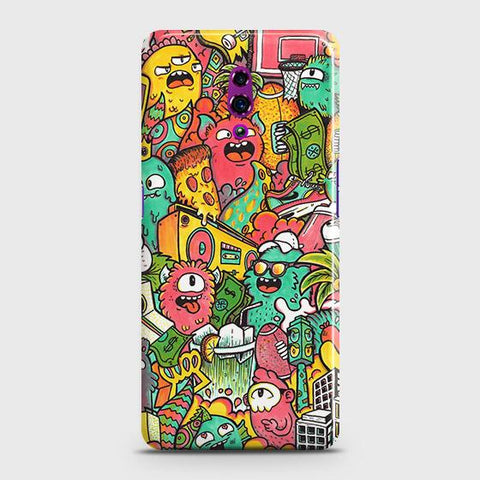 Oppo Reno Cover - Matte Finish - Candy Colors Trendy Sticker Collage Printed Hard Case with Life Time Colors Guarantee