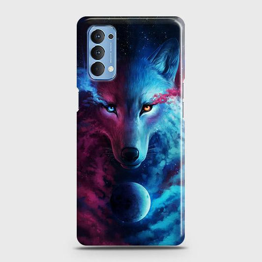 Oppo Reno 4 4G Cover - Infinity Wolf Trendy Printed Hard Case with Life Time Colors Guarantee (1)