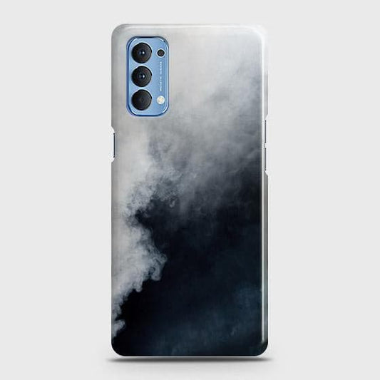 Oppo Reno 4 4G Cover - Matte Finish - Trendy Misty White and Black Marble Printed Hard Case with Life Time Colors Guarantee  B (30) 1