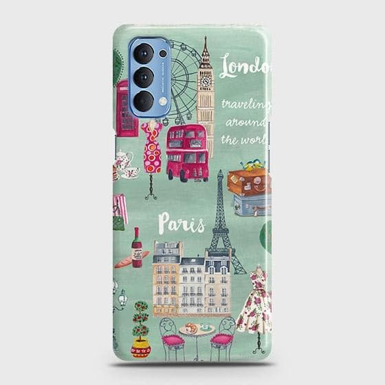 Oppo Reno 4 4G Cover - Matte Finish - London, Paris, New York ModernPrinted Hard Case with Life Time Colors Guarantee ( Fast Delivery )