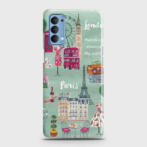 Oppo Reno 4 4G Cover - Matte Finish - London, Paris, New York ModernPrinted Hard Case with Life Time Colors Guarantee ( Fast Delivery )