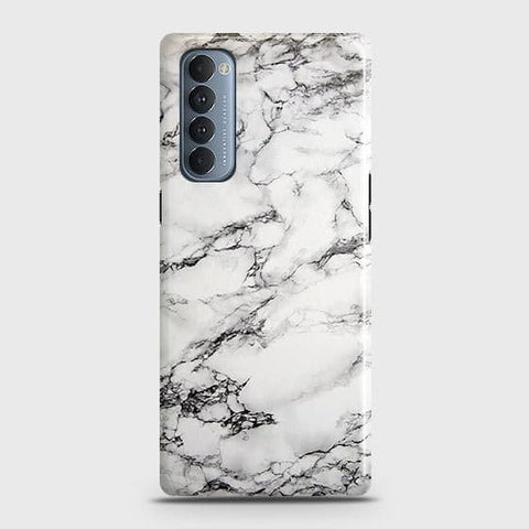 Oppo Reno 4 Pro 4G Cover - Matte Finish - Trendy Mysterious White Marble Printed Hard Case with Life Time Colors Guarantee
