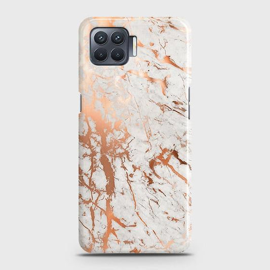 Oppo F17 Cover - In Chic Rose Gold Chrome Style Printed Hard Case with Life Time Colors Guarantee B75