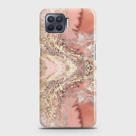 Oppo A73 Cover - Trendy Chic Rose Gold Marble Printed Hard Case with Life Time Colors Guarantee