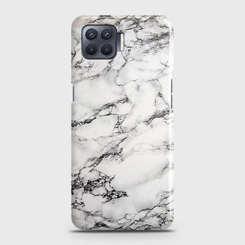 Oppo F17 Cover - Matte Finish - Trendy Mysterious White Marble Printed Hard Case with Life Time Colors Guarantee